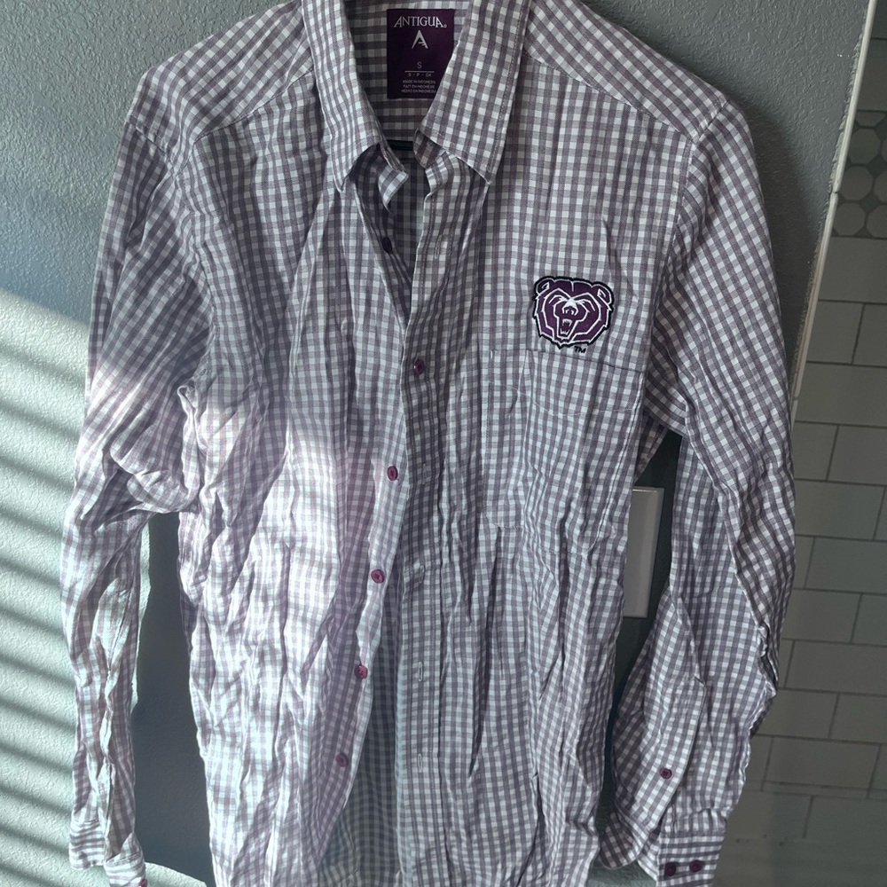 Antigua Men's Small Missouri State Bears Button Down Dress shirt long sleeve